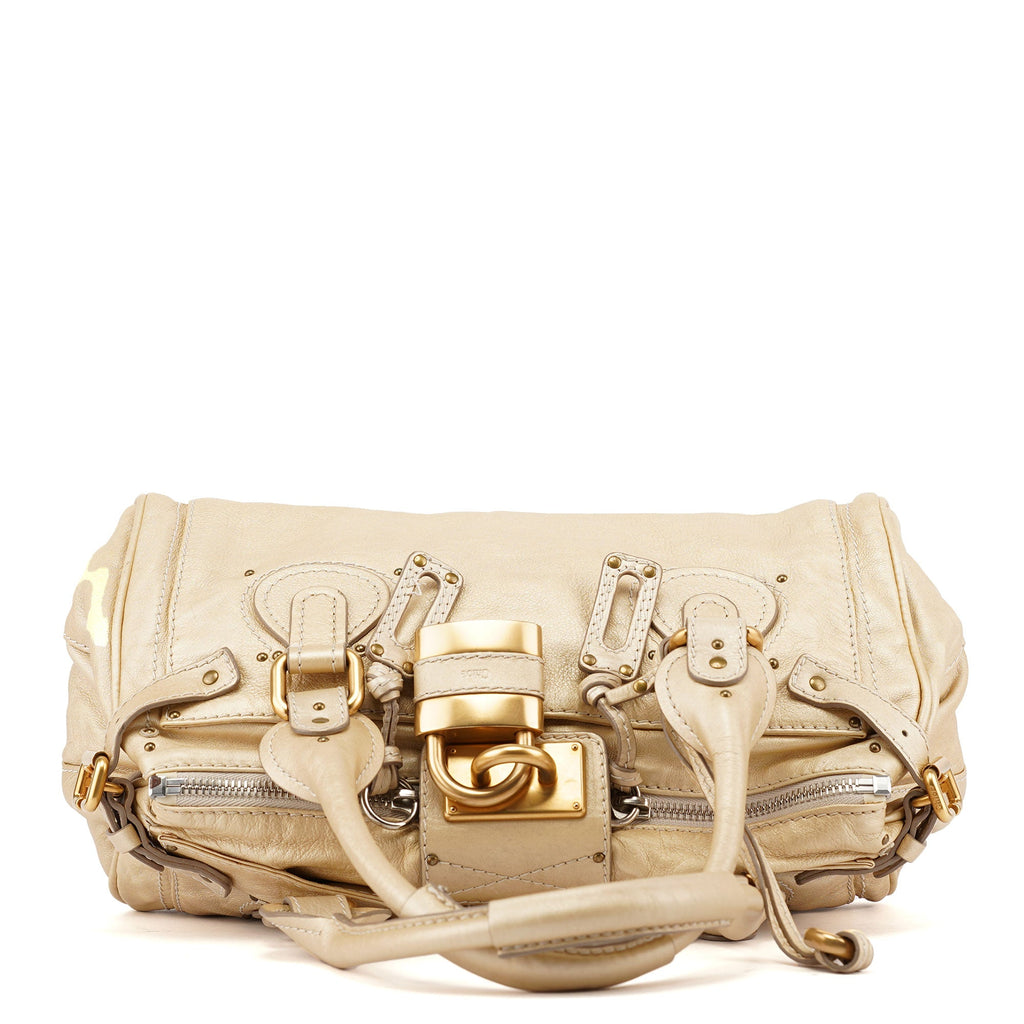 Gold Leather Paddington Shoulder Bag