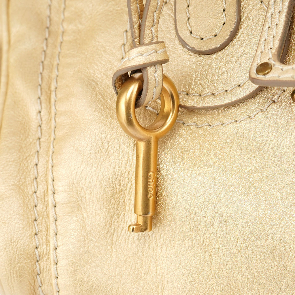 Gold Leather Paddington Shoulder Bag