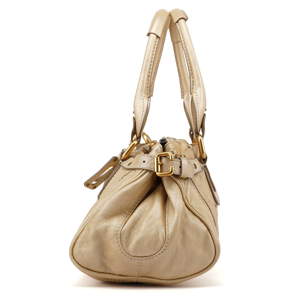 Gold Leather Paddington Shoulder Bag