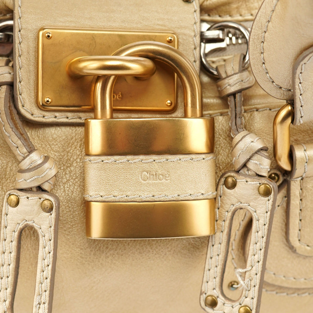Gold Leather Paddington Shoulder Bag