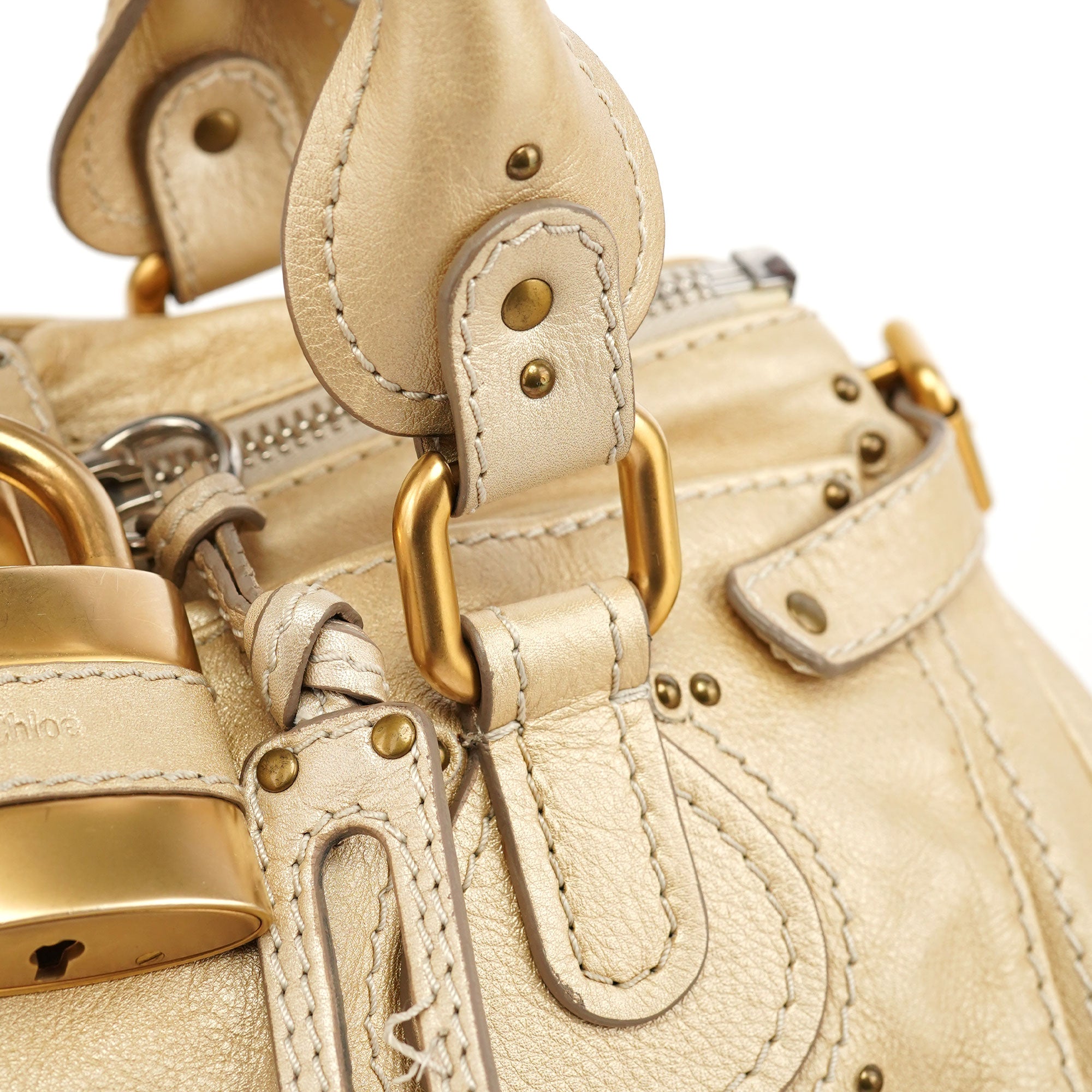 Gold Leather Paddington Shoulder Bag
