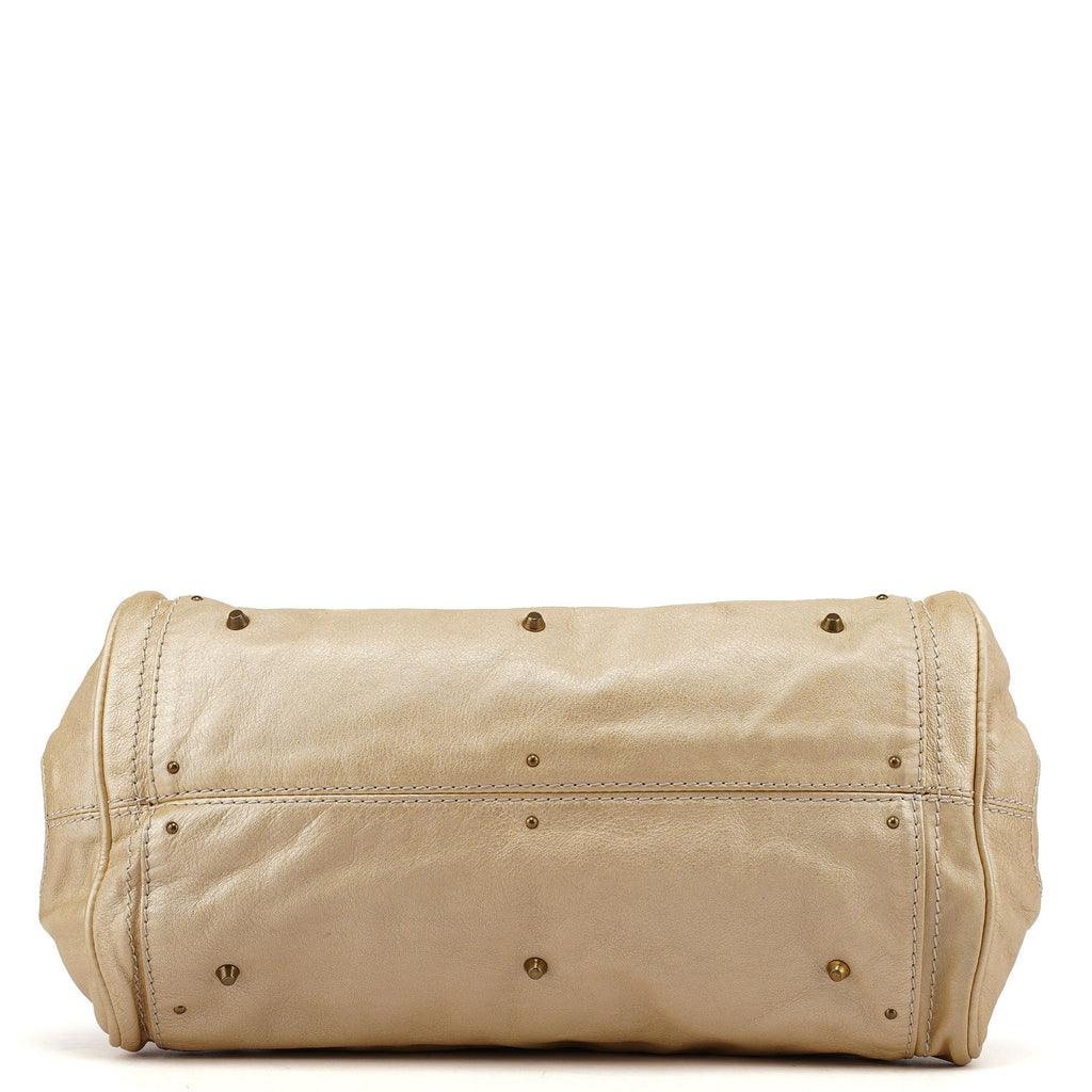 Gold Leather Paddington Shoulder Bag