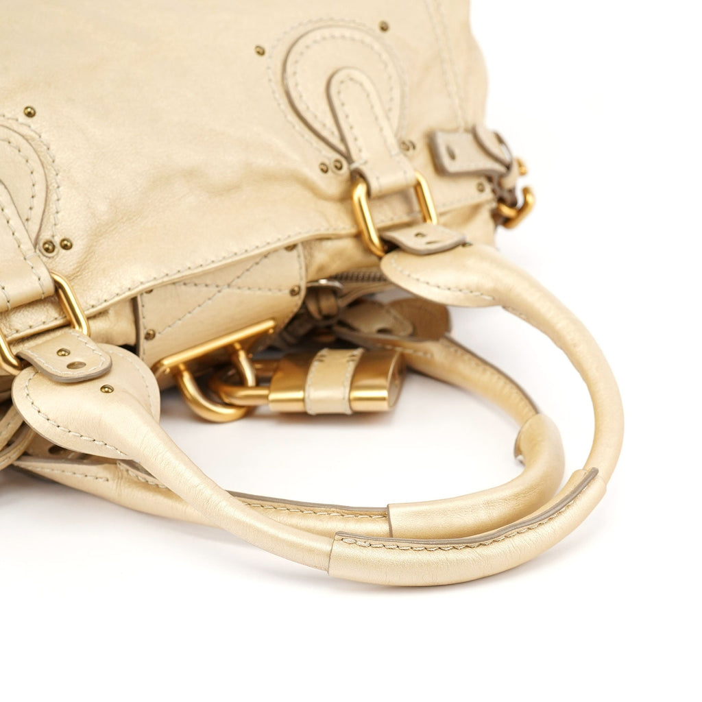Gold Leather Paddington Shoulder Bag