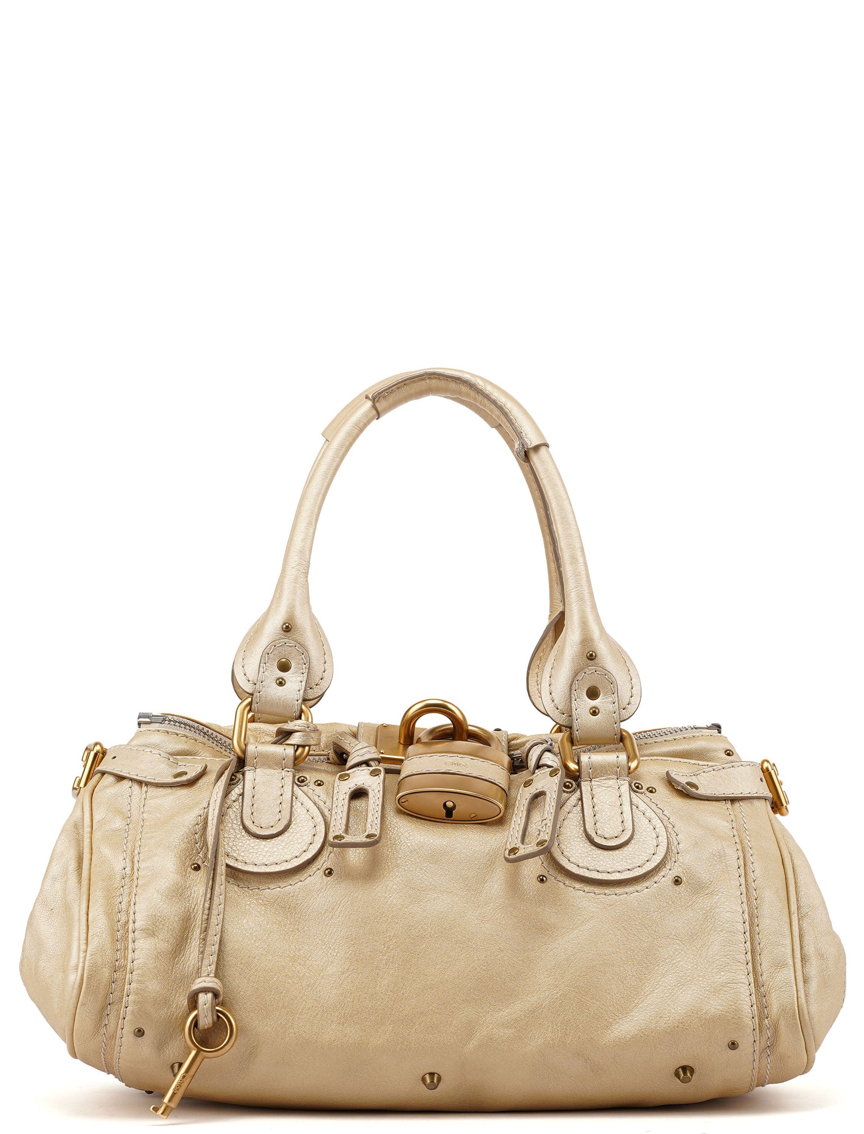 Gold Leather Paddington Shoulder Bag