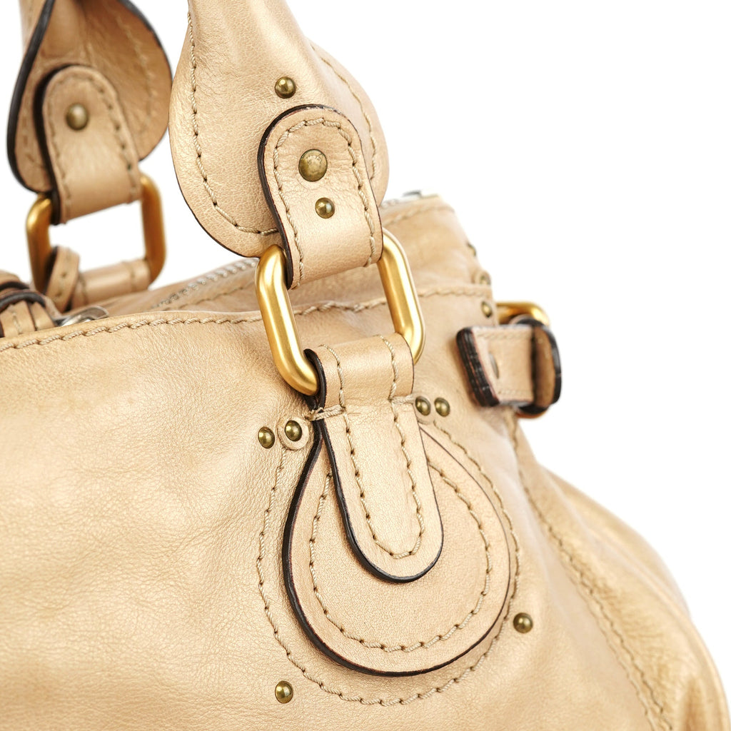 Gold Leather Paddington Shoulder Bag