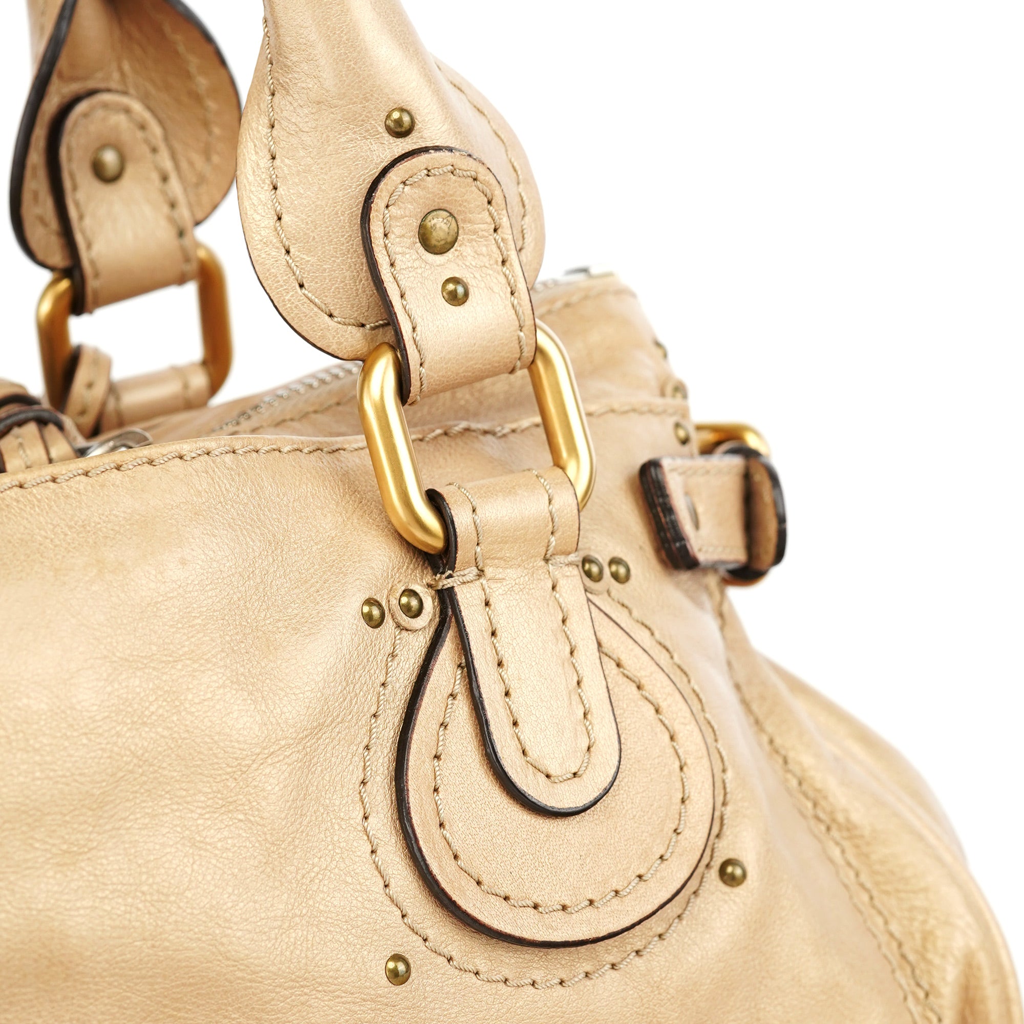 Gold Leather Paddington Shoulder Bag
