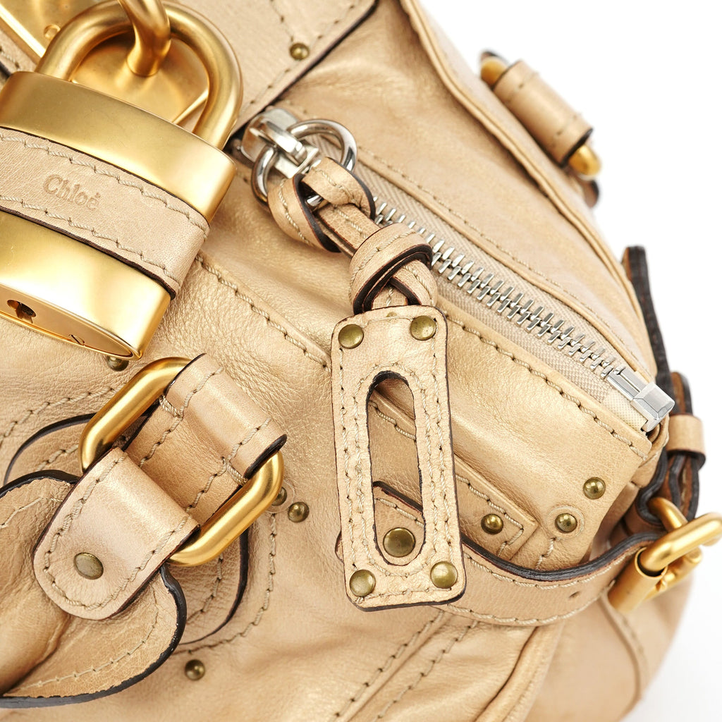 Gold Leather Paddington Shoulder Bag