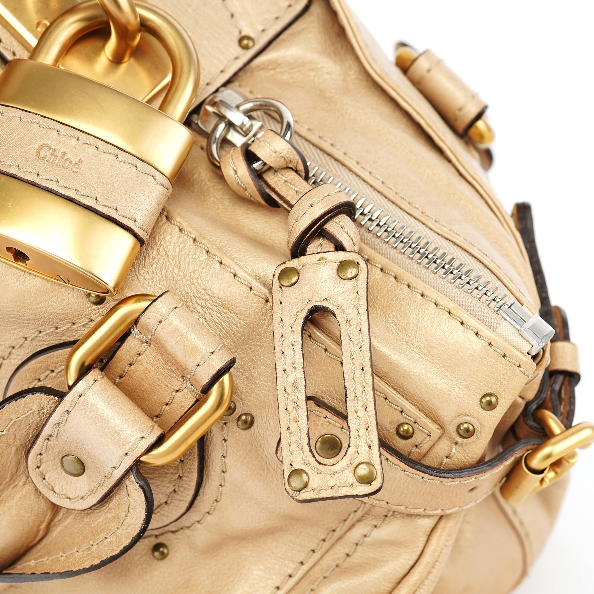 Gold Leather Paddington Shoulder Bag