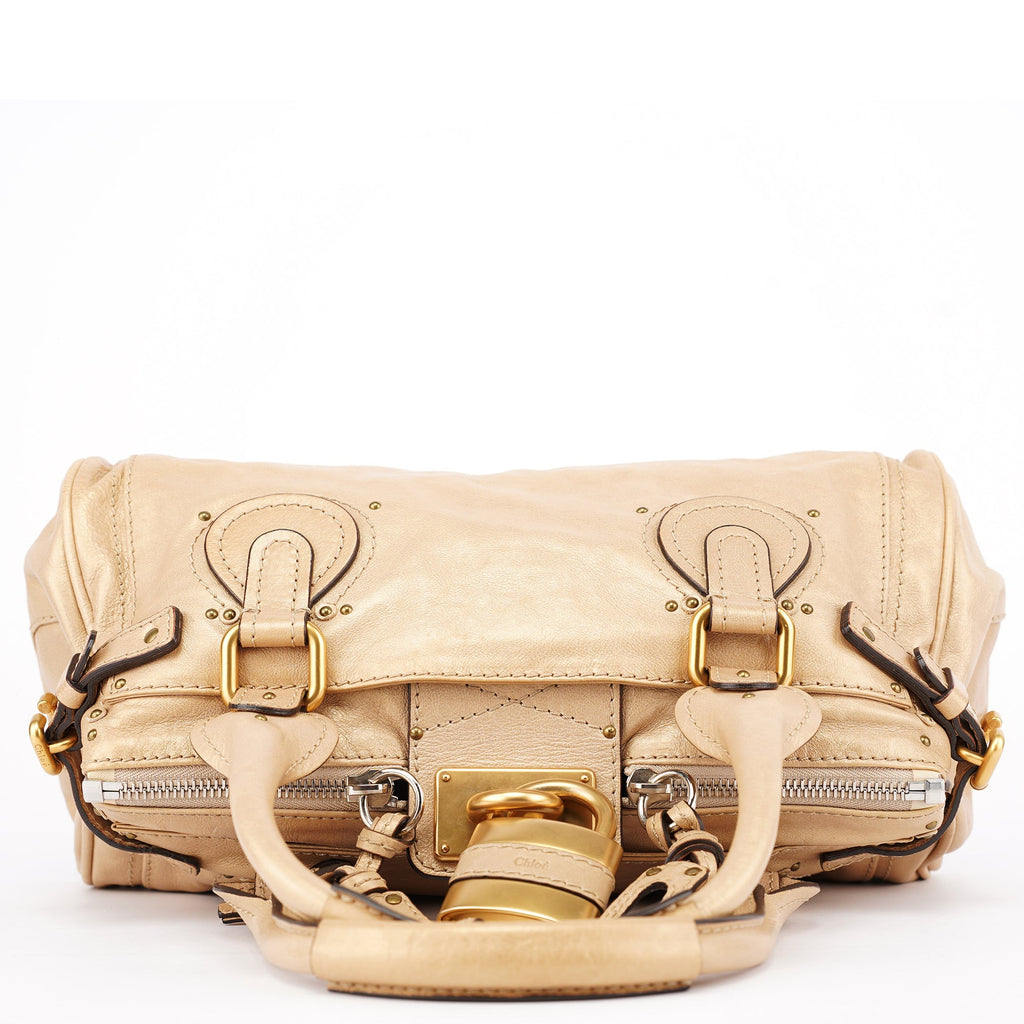 Gold Leather Paddington Shoulder Bag