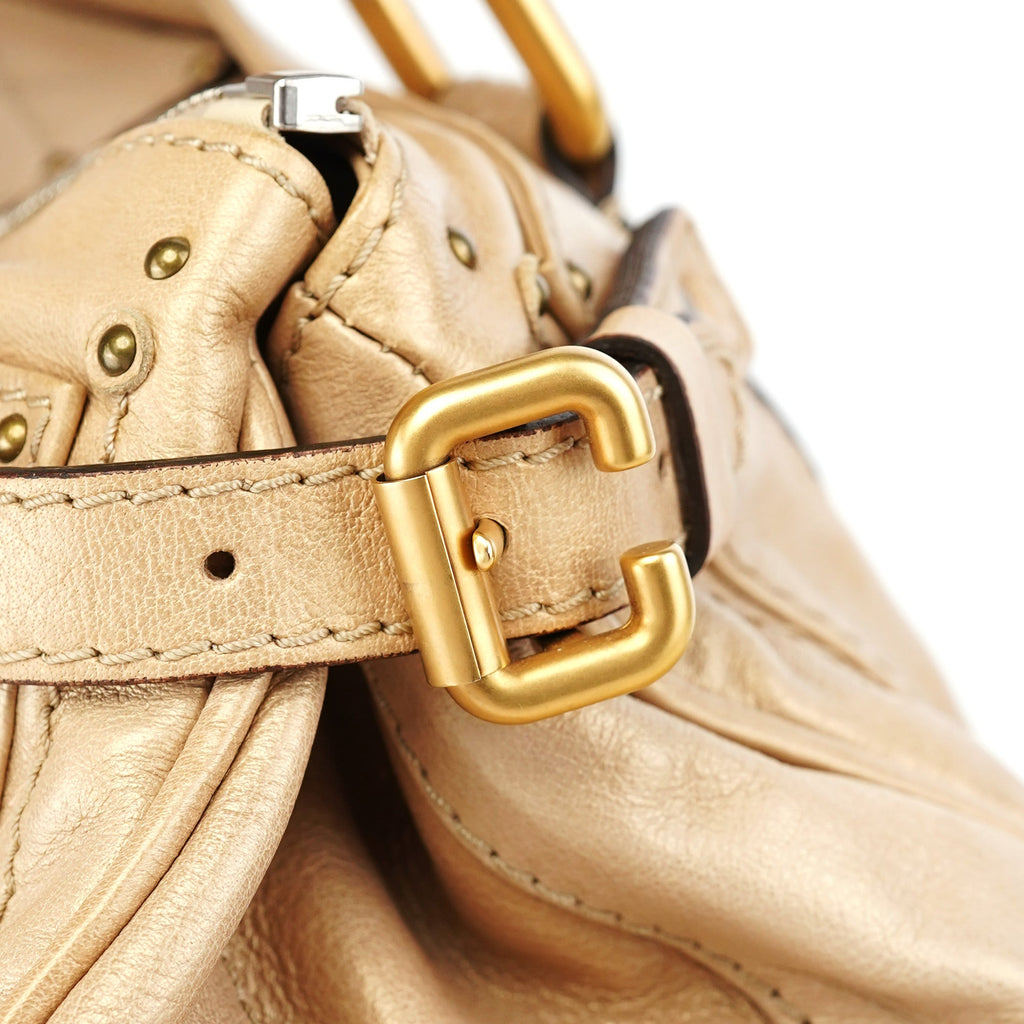 Gold Leather Paddington Shoulder Bag