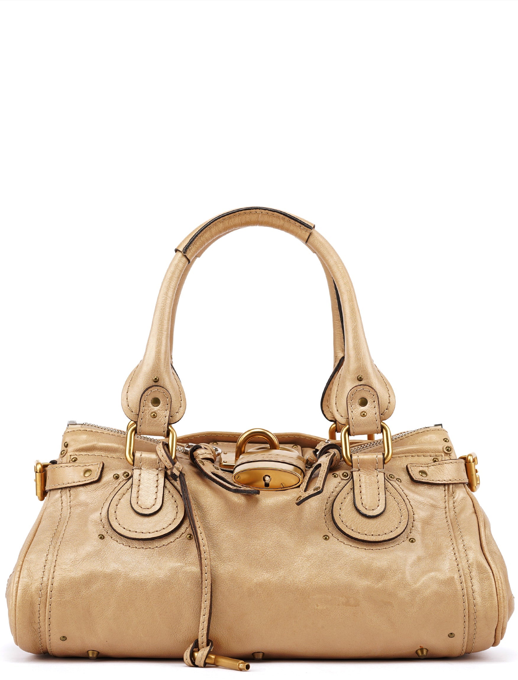 Gold Leather Paddington Shoulder Bag