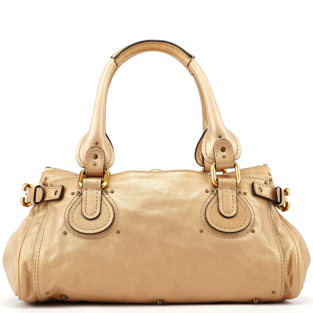Gold Leather Paddington Shoulder Bag