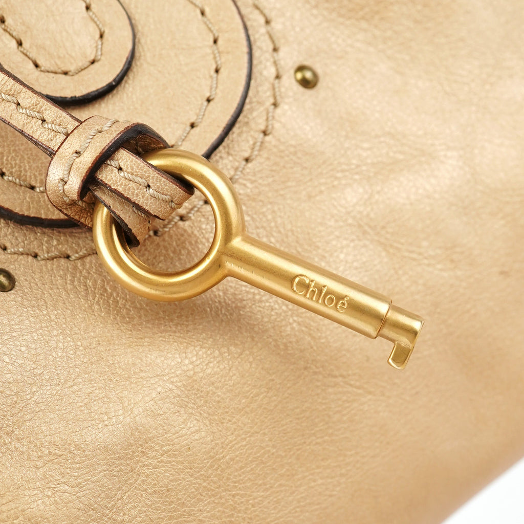 Gold Leather Paddington Shoulder Bag