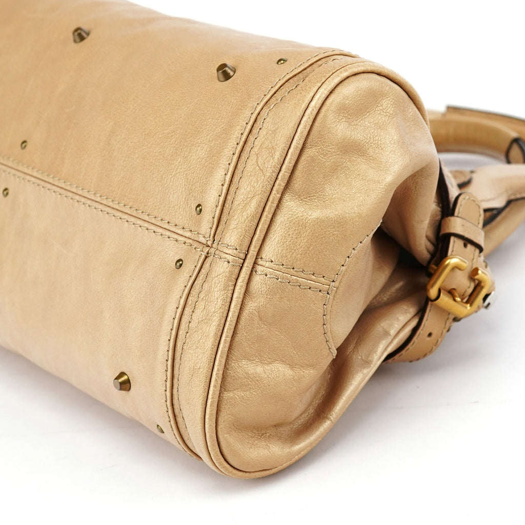 Gold Leather Paddington Shoulder Bag