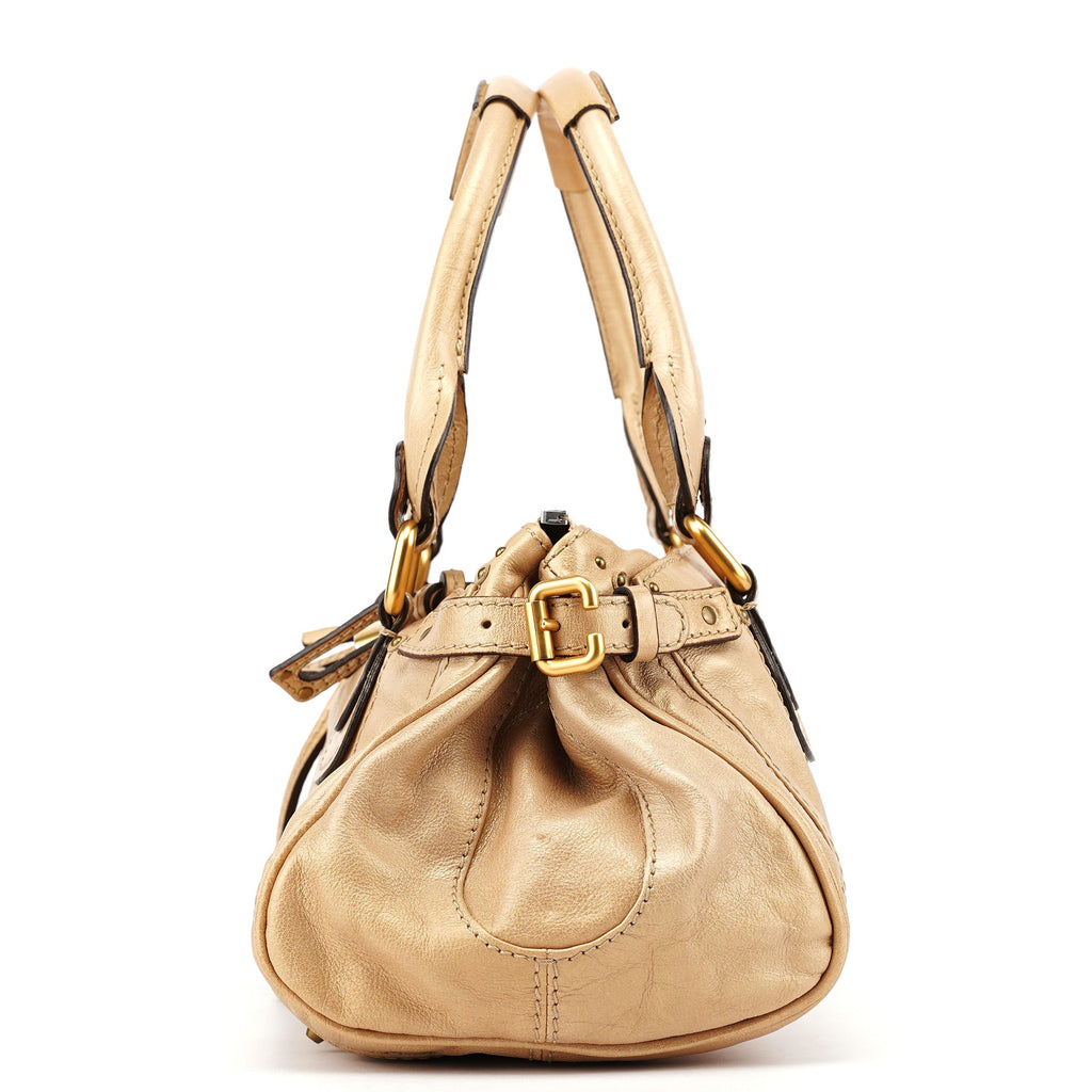 Gold Leather Paddington Shoulder Bag