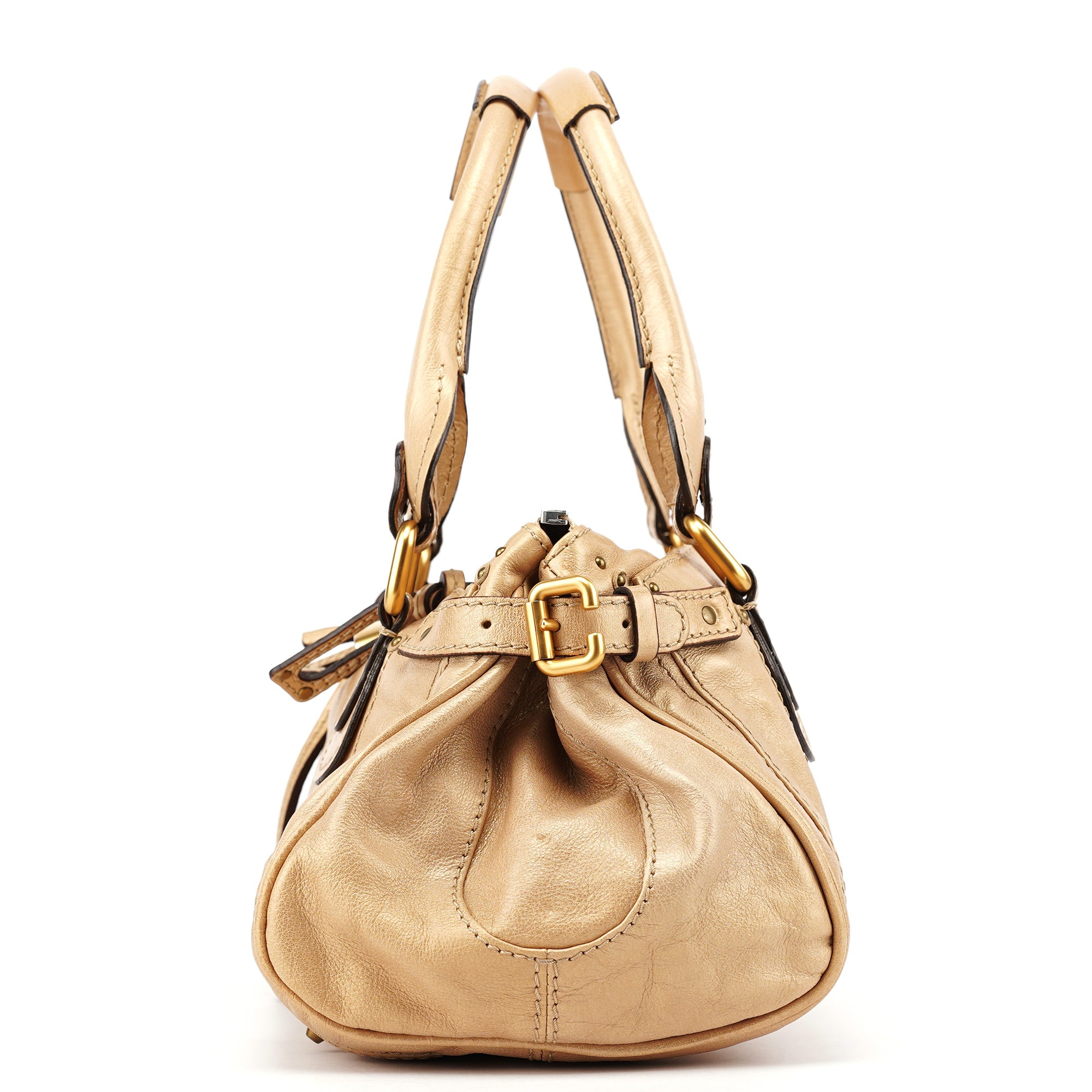 Gold Leather Paddington Shoulder Bag
