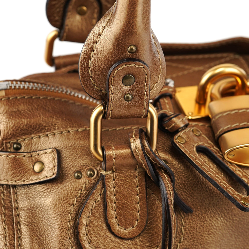 Gold Leather Paddington Shoulder Bag
