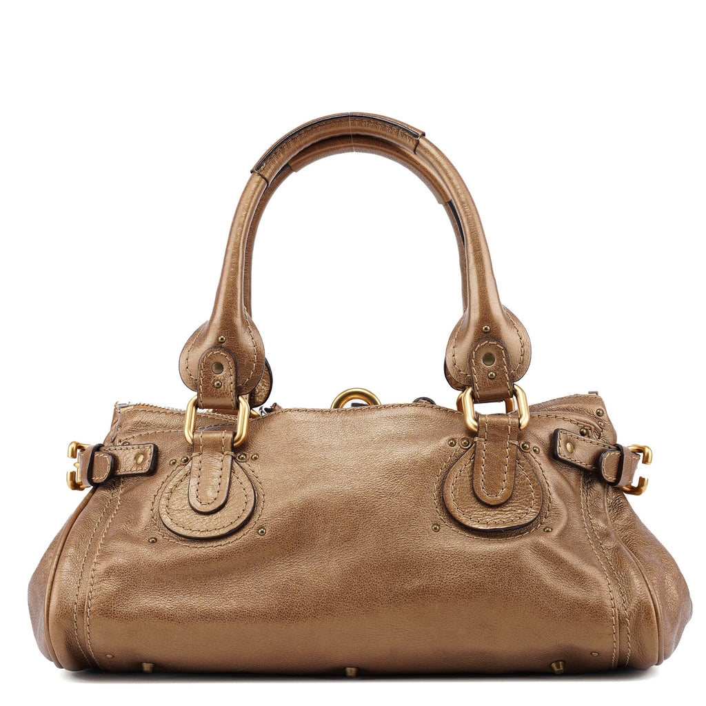 Gold Leather Paddington Shoulder Bag