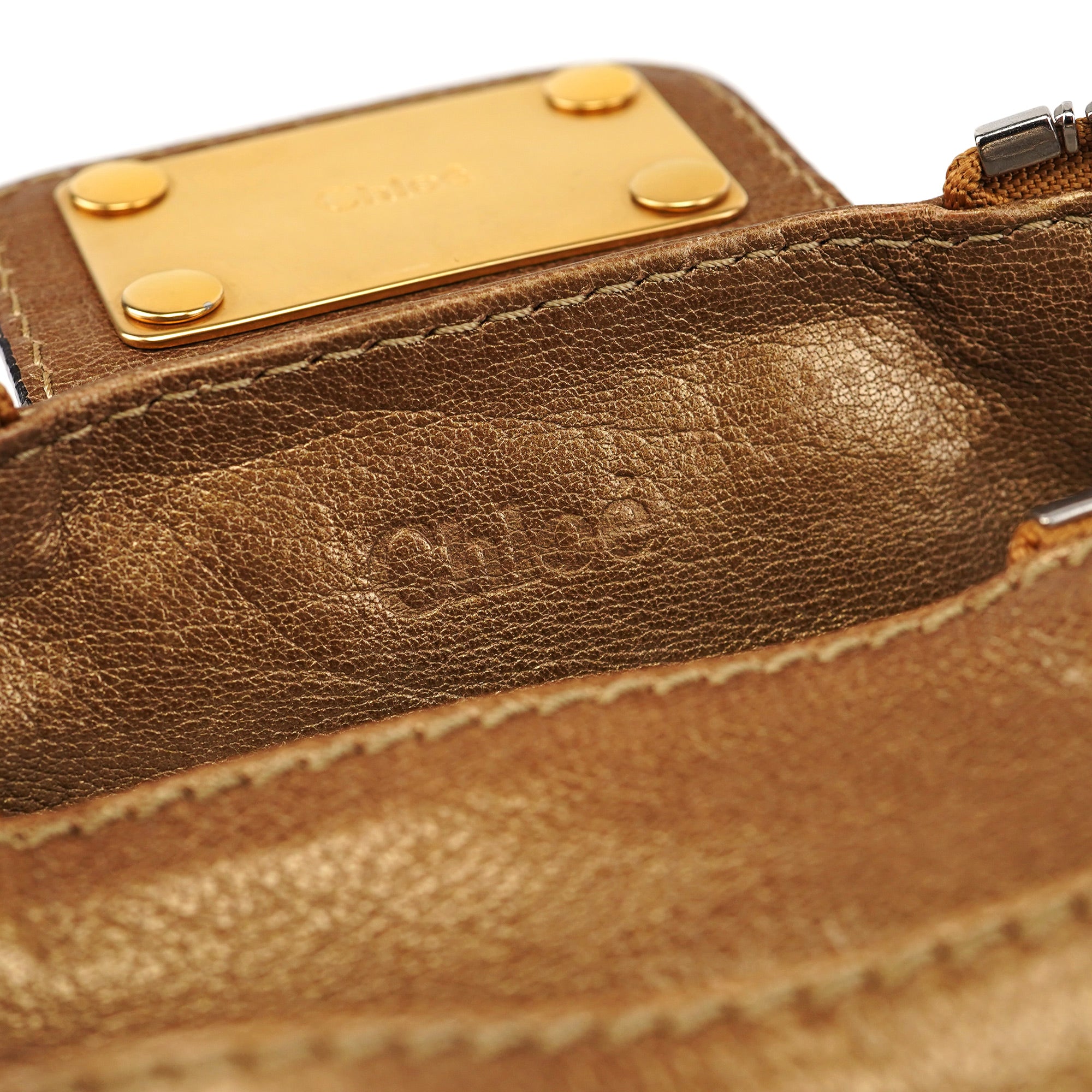 Gold Leather Paddington Shoulder Bag