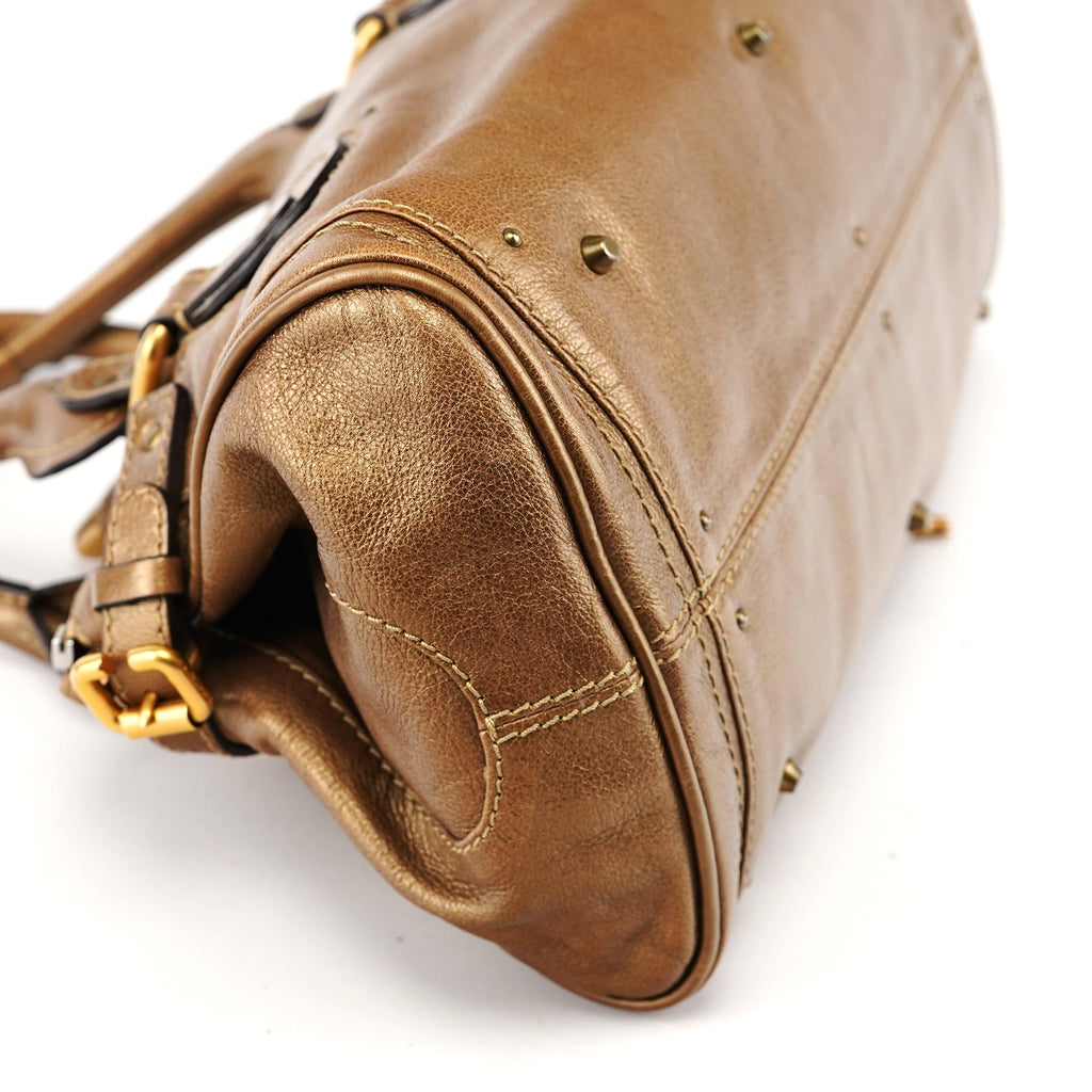 Gold Leather Paddington Shoulder Bag