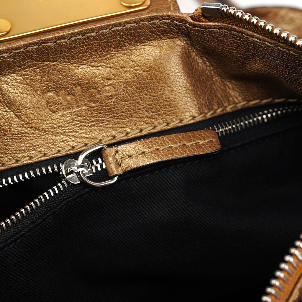 Gold Leather Paddington Shoulder Bag