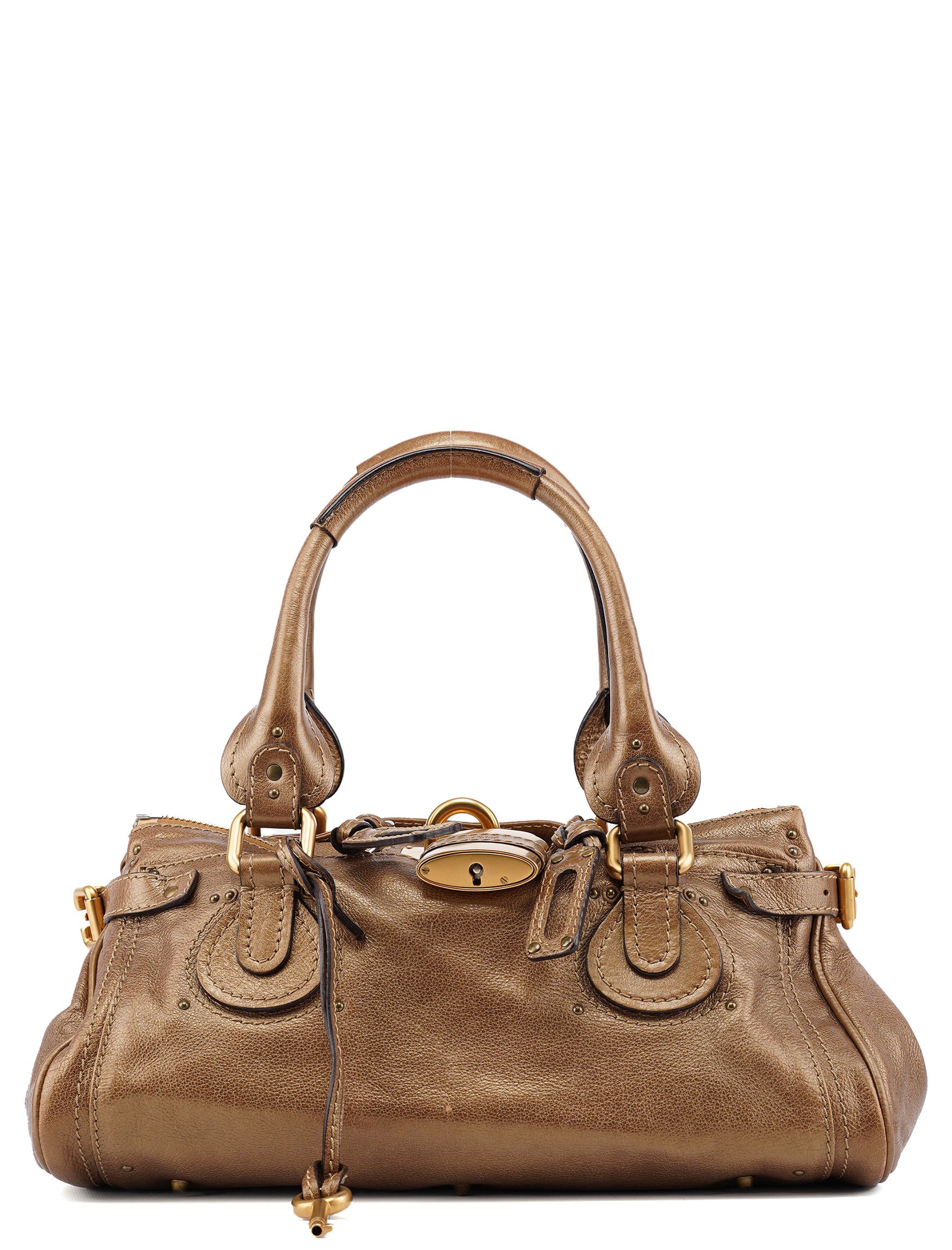 Gold Leather Paddington Shoulder Bag
