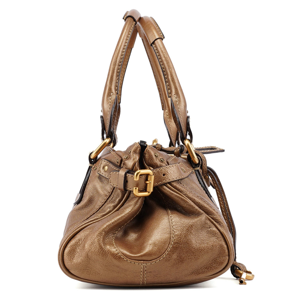 Gold Leather Paddington Shoulder Bag