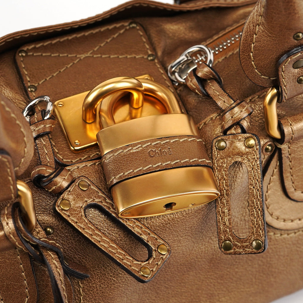 Gold Leather Paddington Shoulder Bag