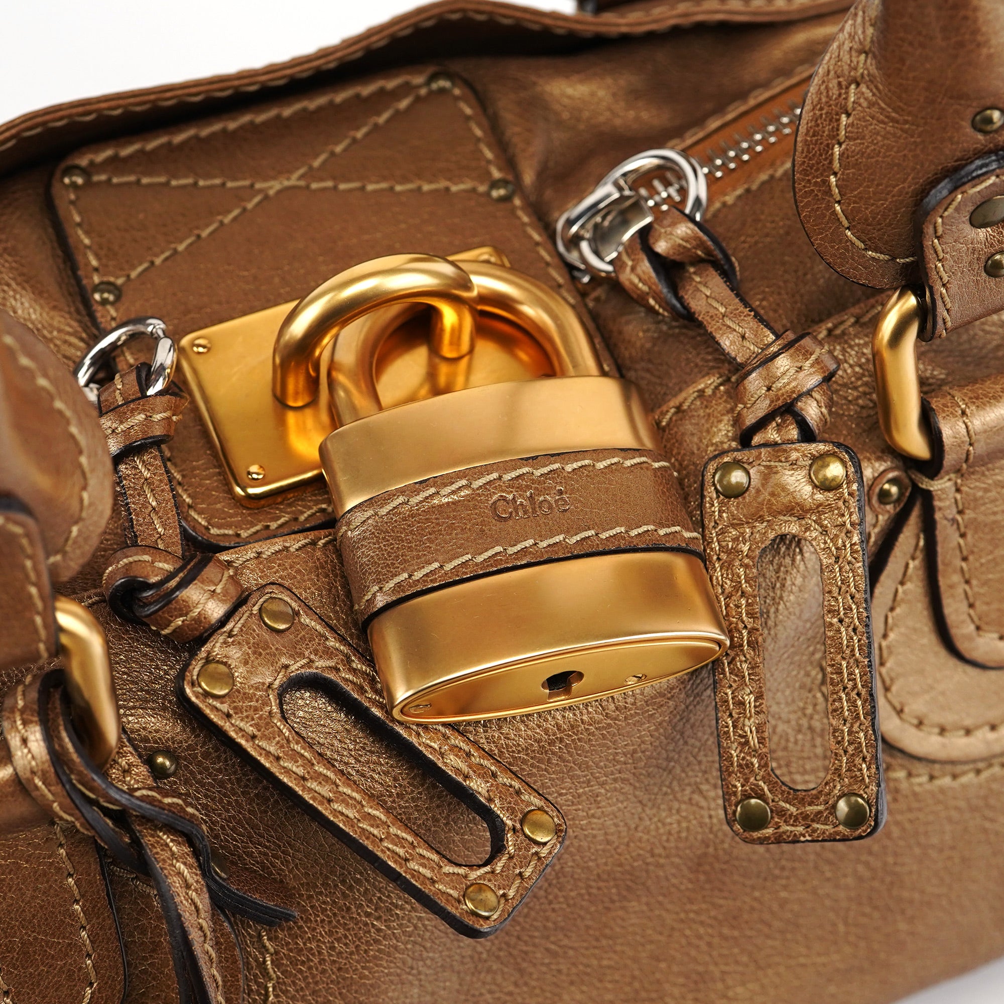 Gold Leather Paddington Shoulder Bag
