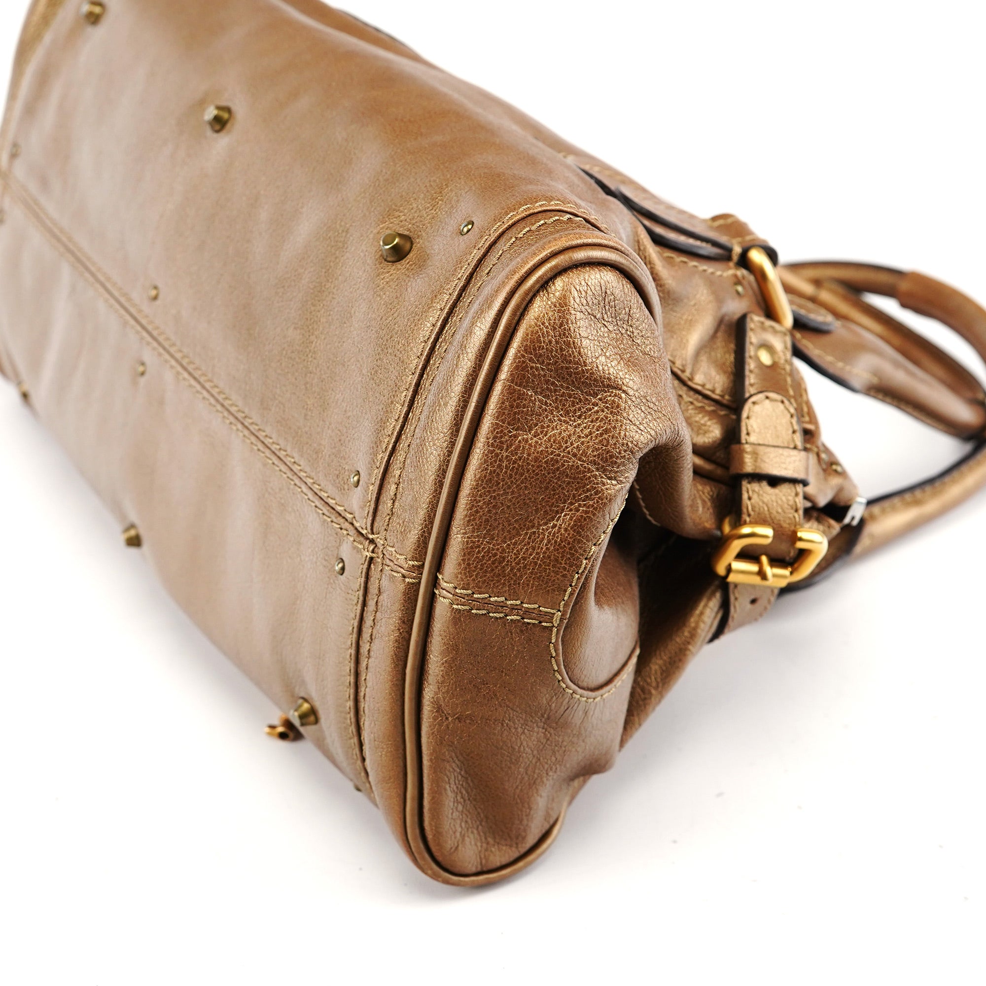 Gold Leather Paddington Shoulder Bag