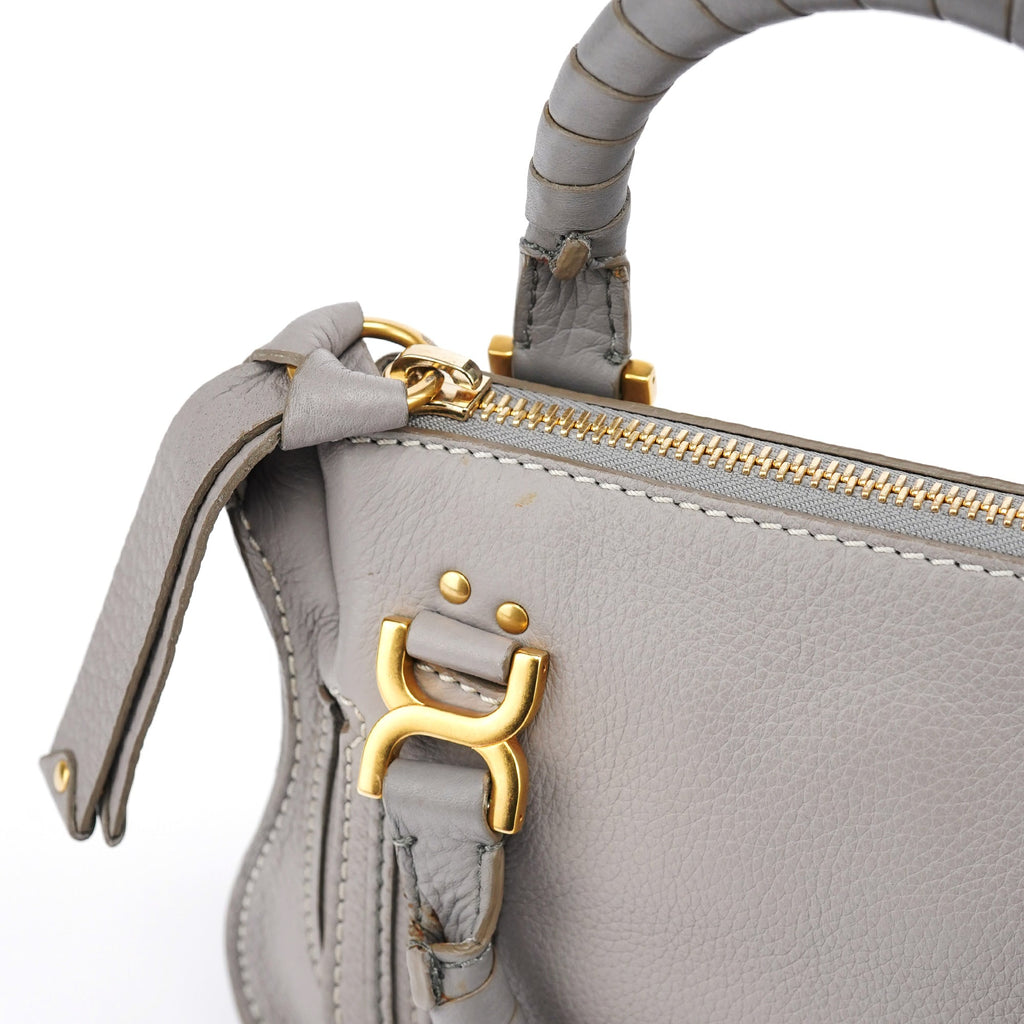 Gray Leather Mini Marcie 2-Way Bag