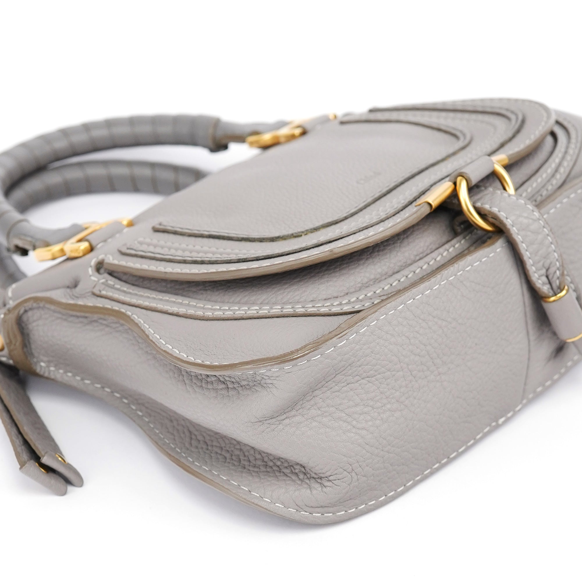 Gray Leather Mini Marcie 2-Way Bag