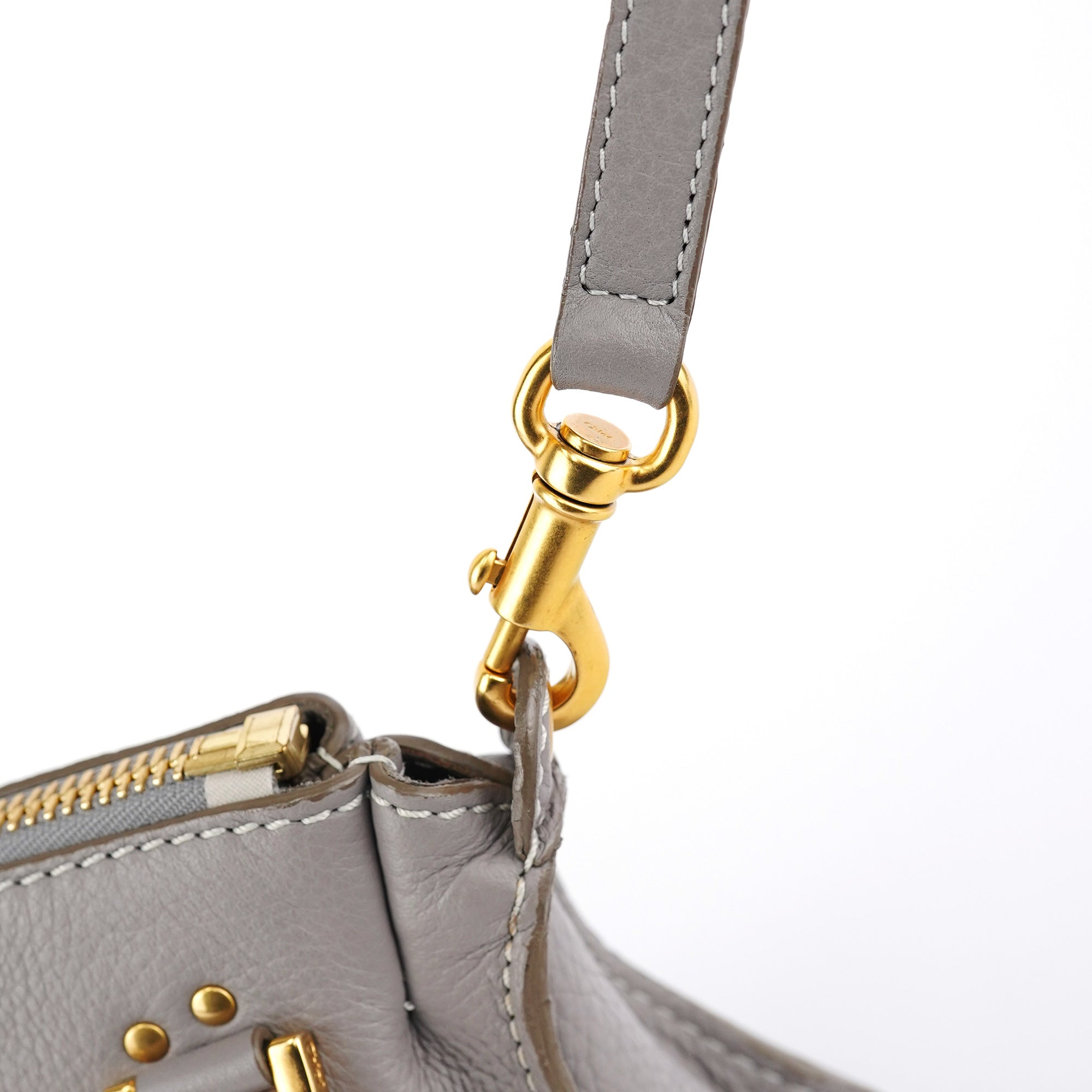 Gray Leather Mini Marcie 2-Way Bag