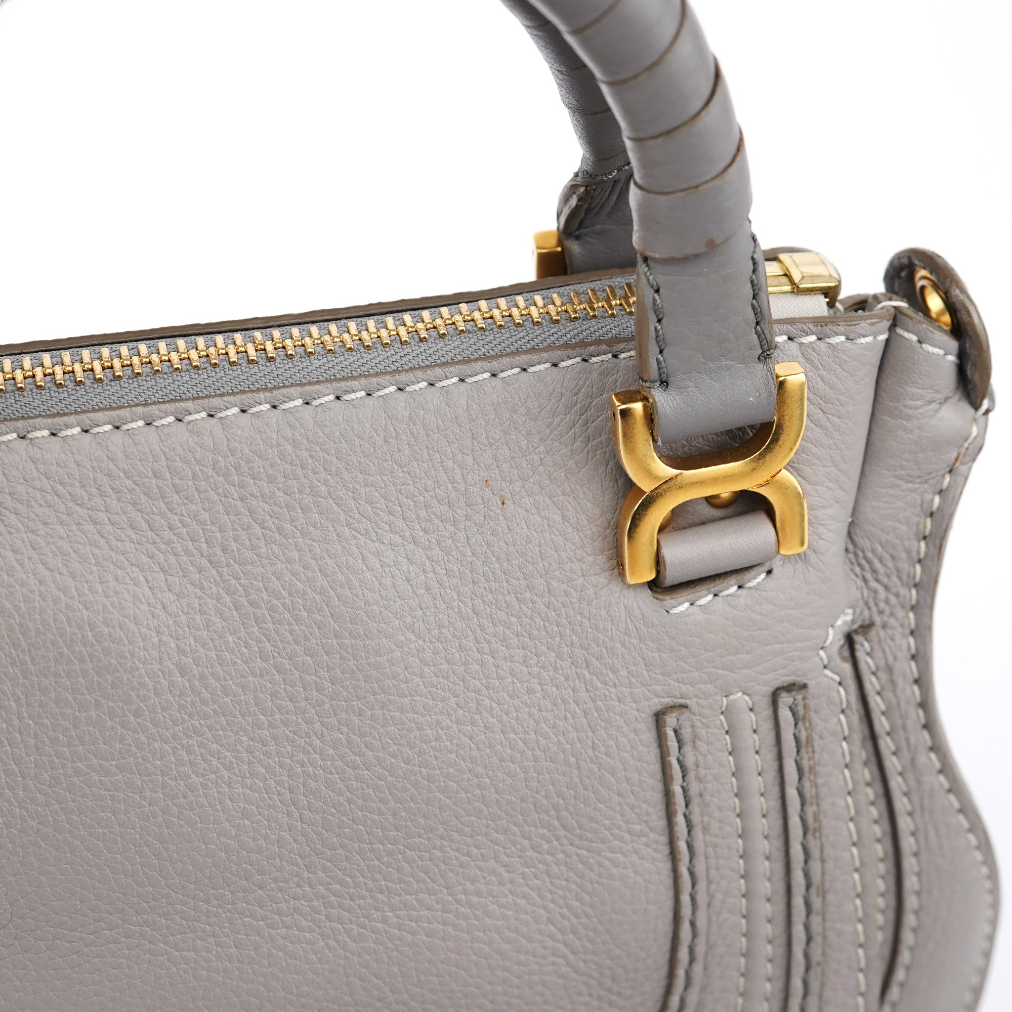 Gray Leather Mini Marcie 2-Way Bag