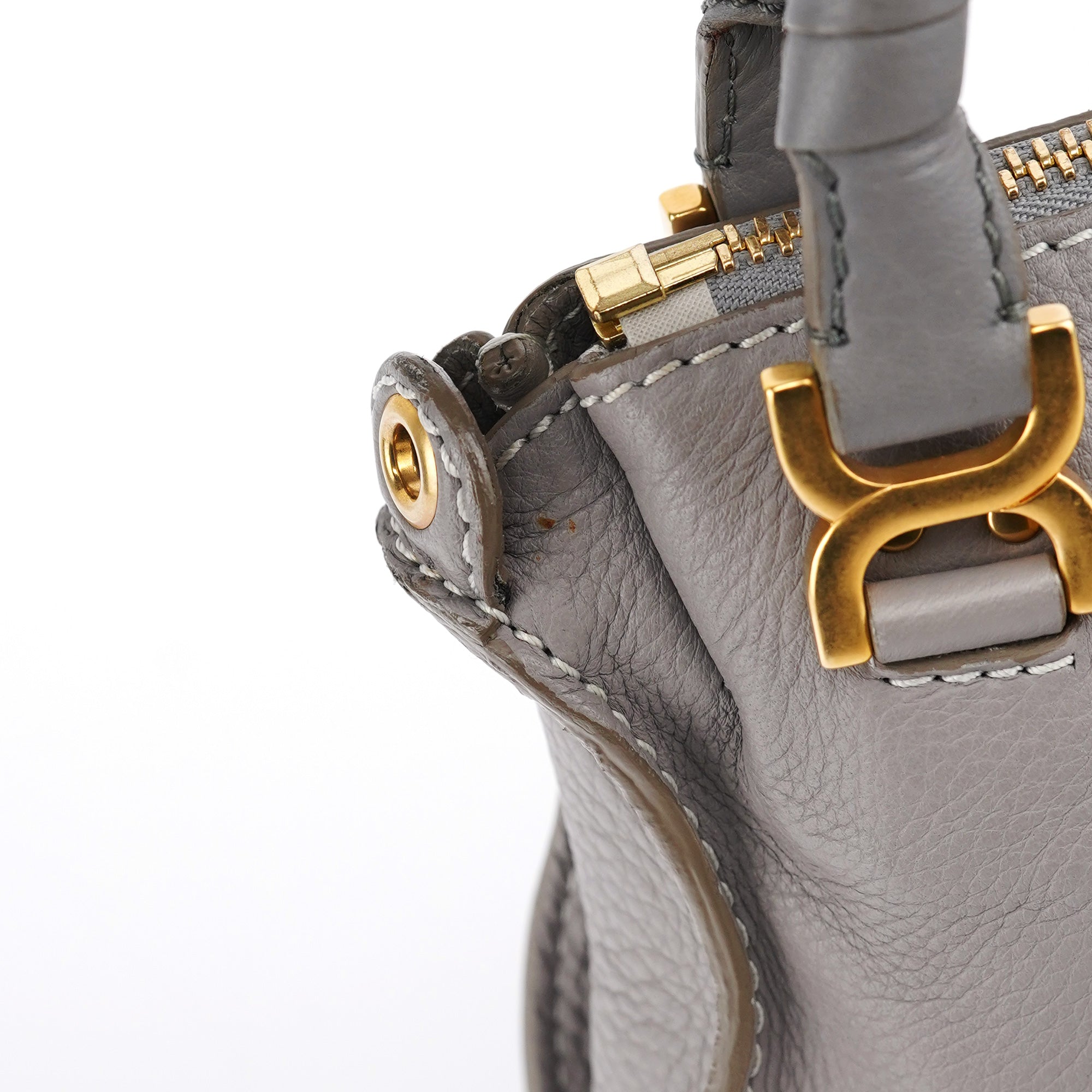 Gray Leather Mini Marcie 2-Way Bag