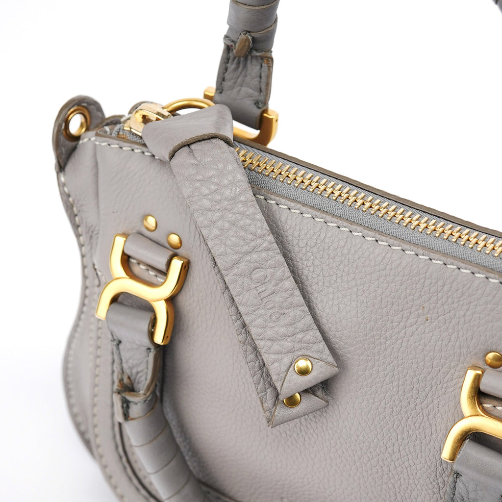 Gray Leather Mini Marcie 2-Way Bag