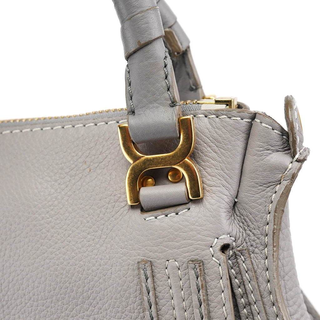 Gray Leather Mini Marcie 2-Way Bag