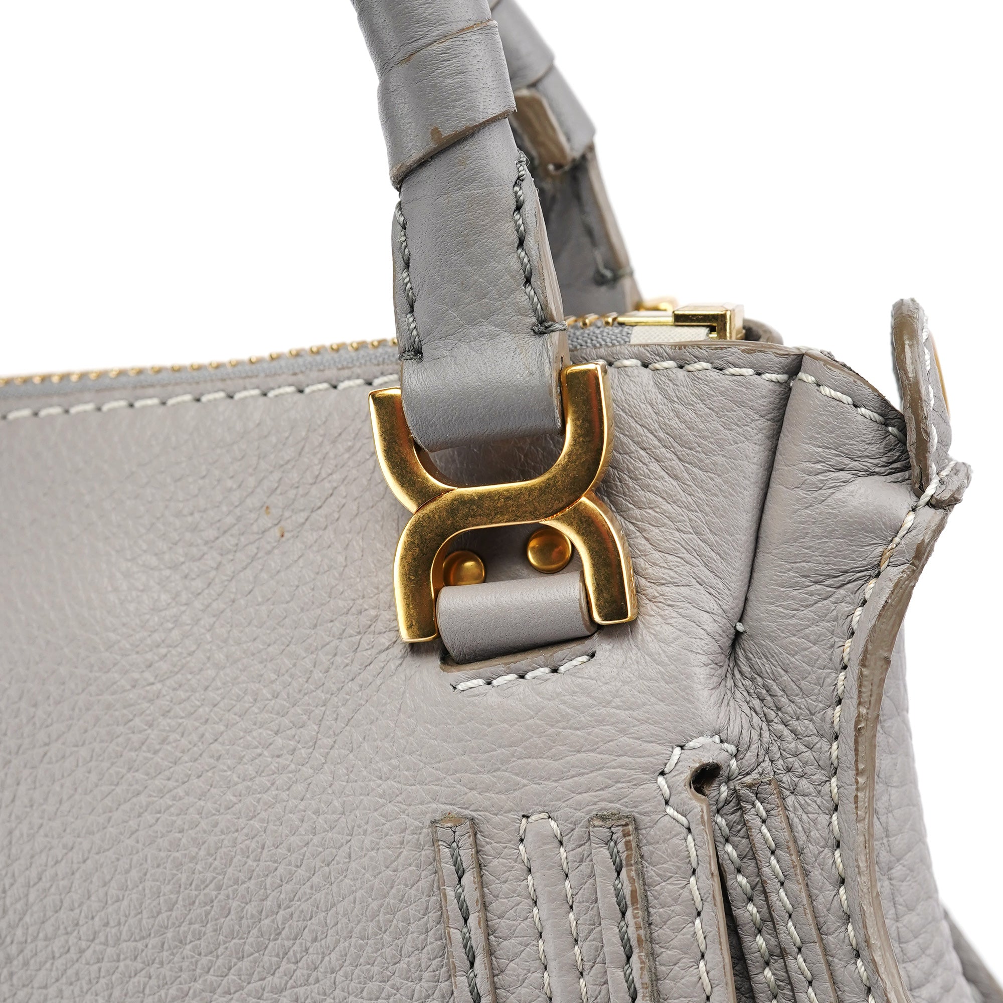 Gray Leather Mini Marcie 2-Way Bag