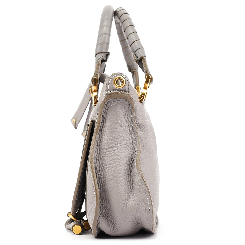 Gray Leather Mini Marcie 2-Way Bag