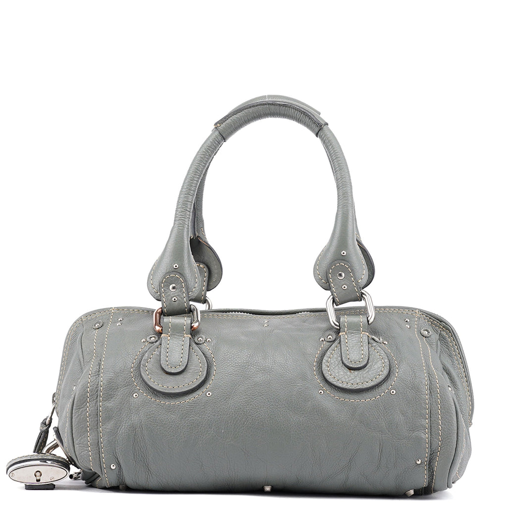 Gray Leather Paddington Shoulder Bag