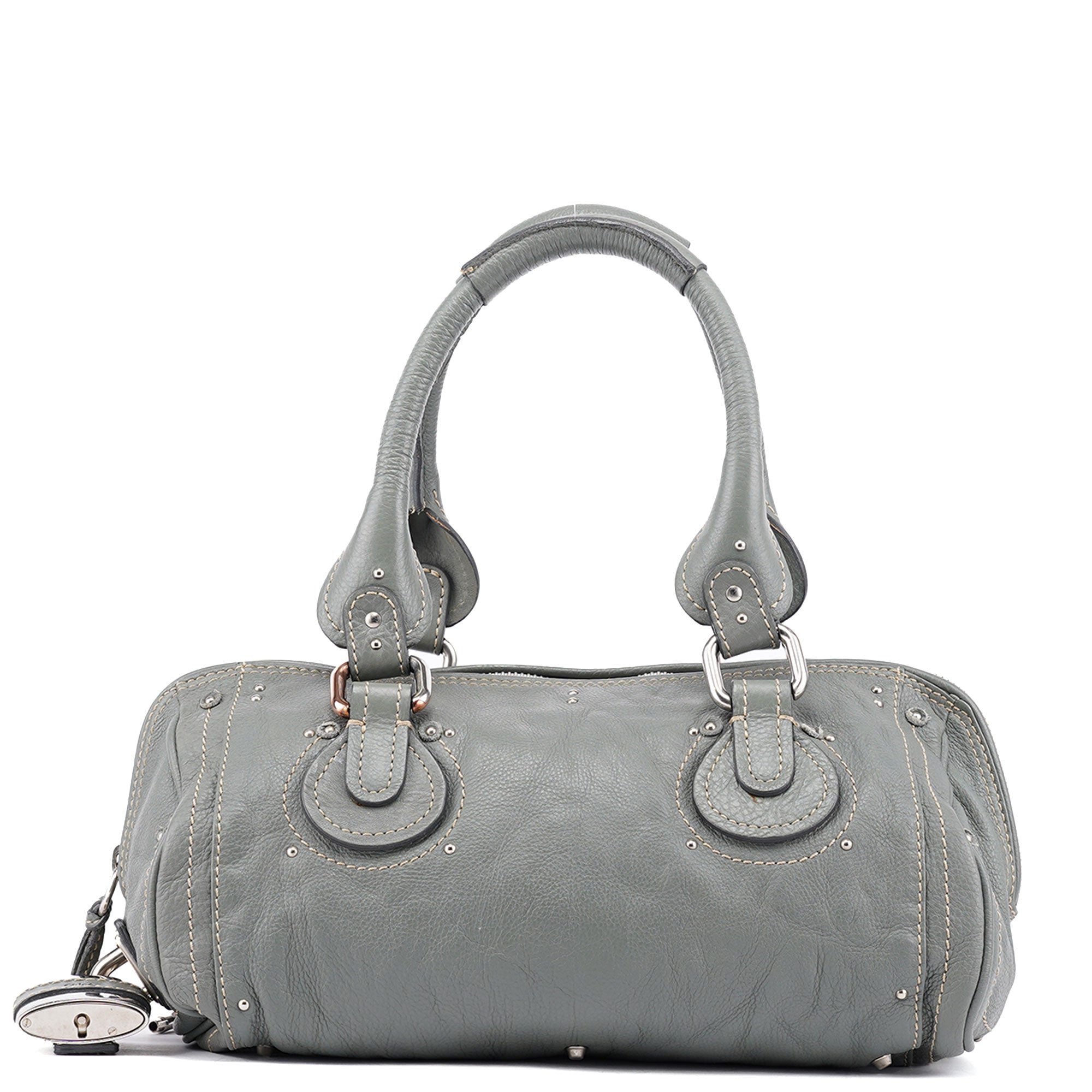 Gray Leather Paddington Shoulder Bag