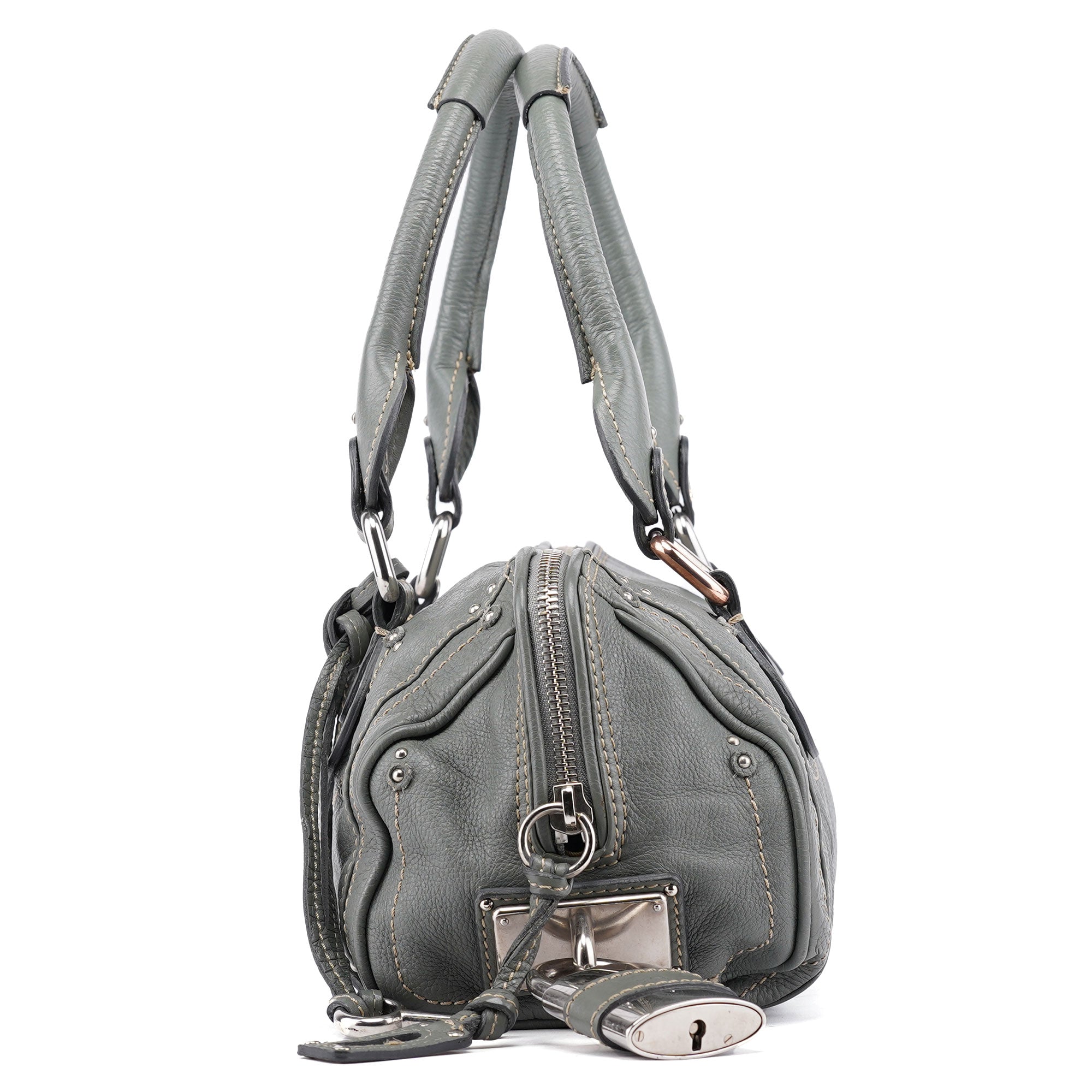 Gray Leather Paddington Shoulder Bag