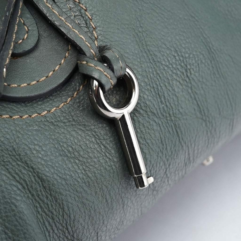 Gray Leather Paddington Shoulder Bag