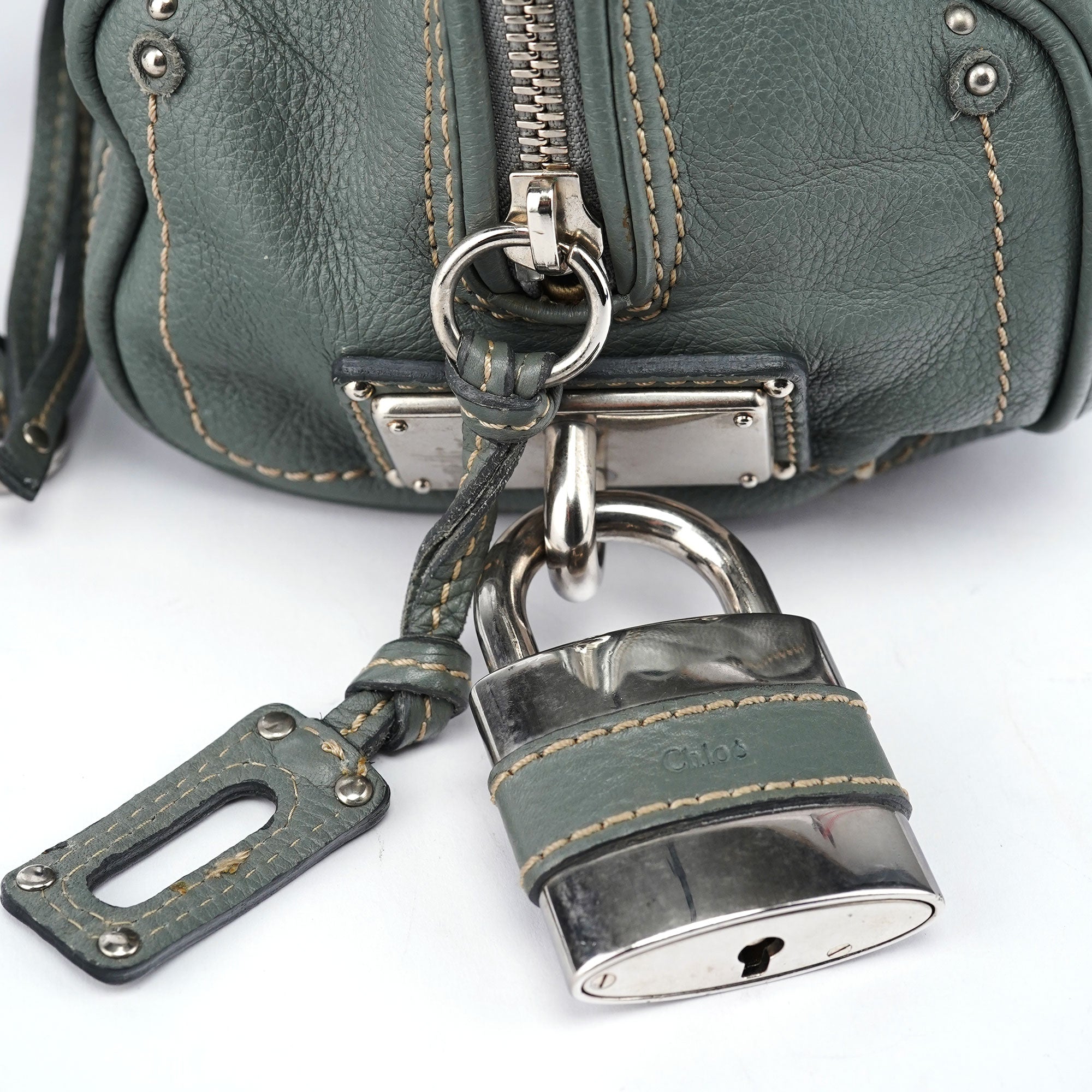 Gray Leather Paddington Shoulder Bag