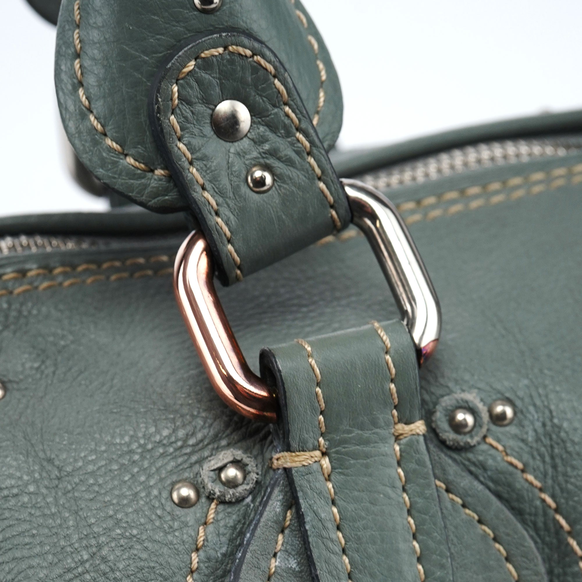 Gray Leather Paddington Shoulder Bag