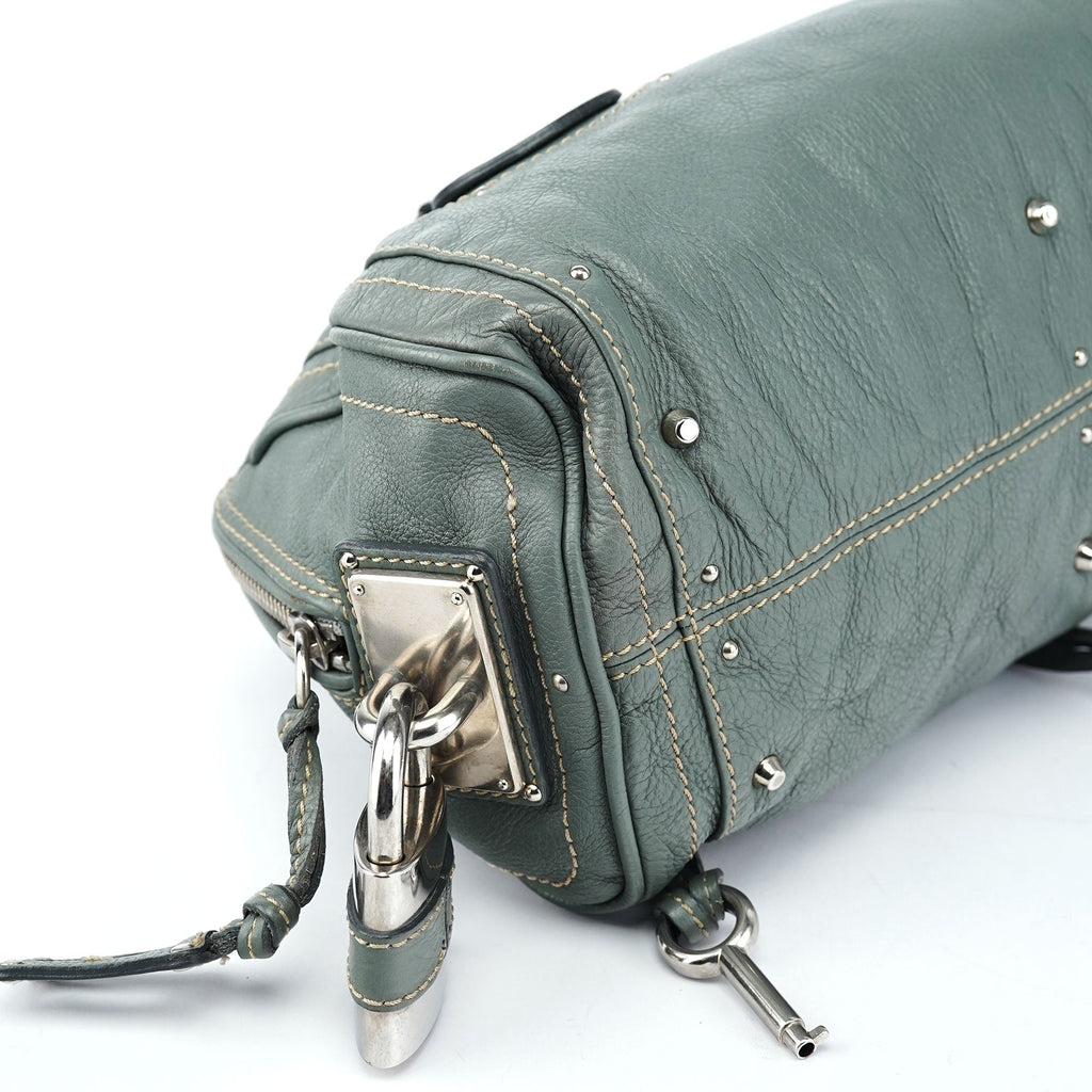 Gray Leather Paddington Shoulder Bag