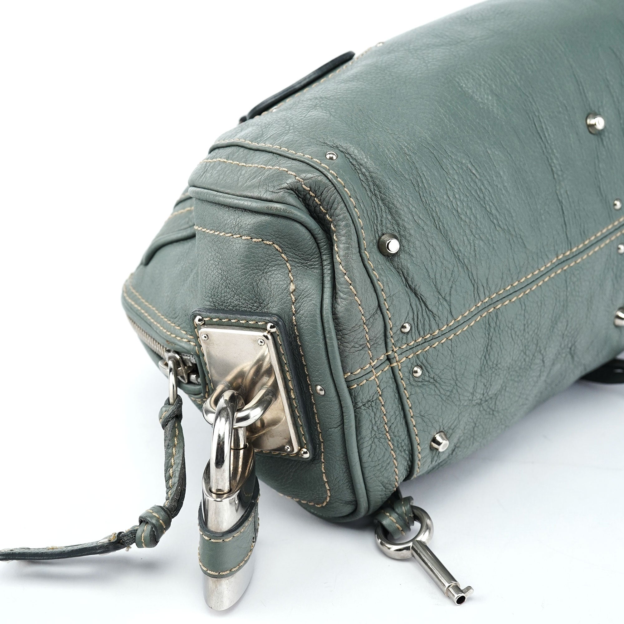 Gray Leather Paddington Shoulder Bag