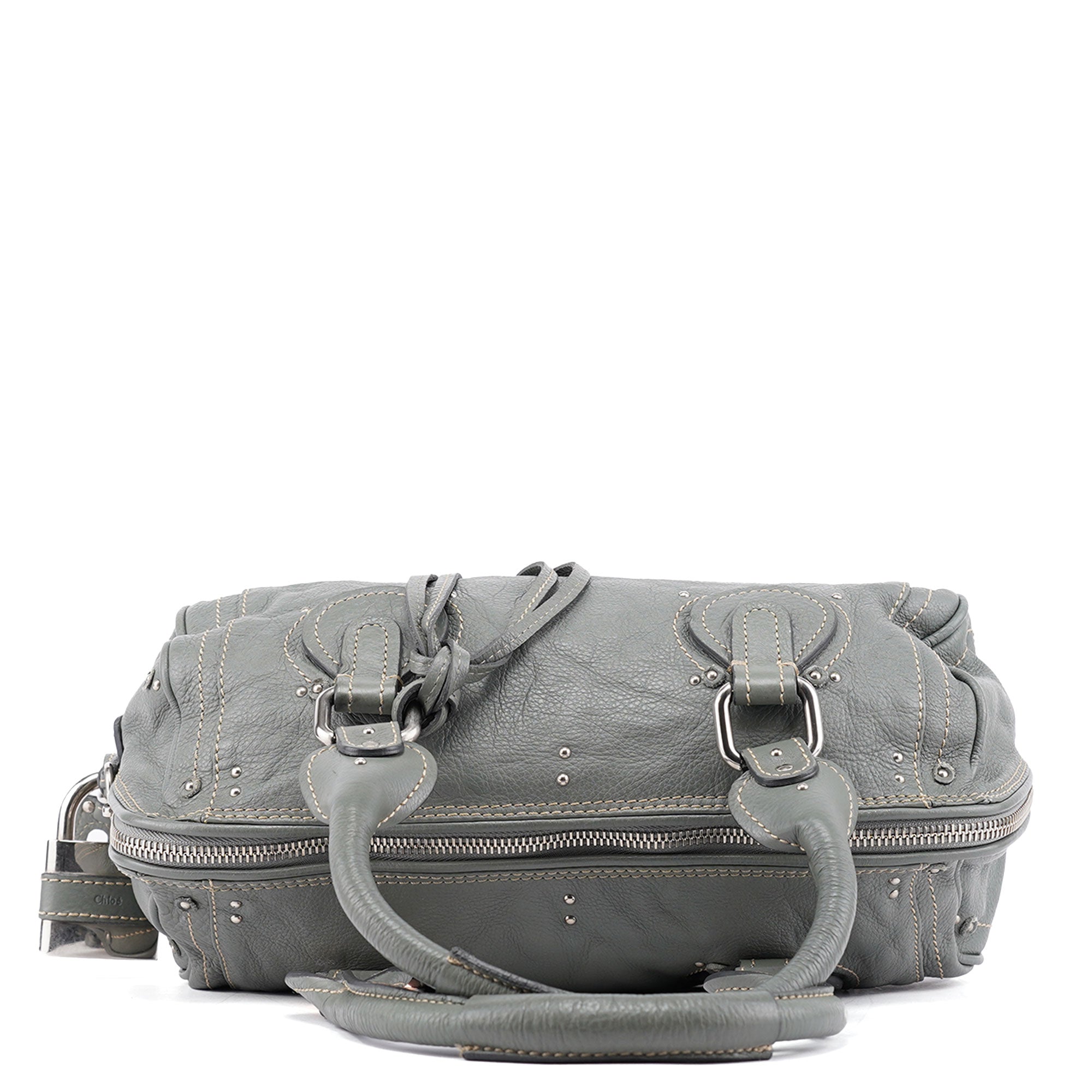Gray Leather Paddington Shoulder Bag