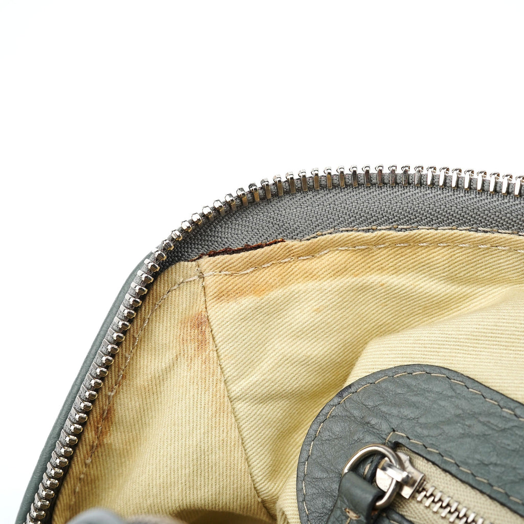 Gray Leather Paddington Shoulder Bag