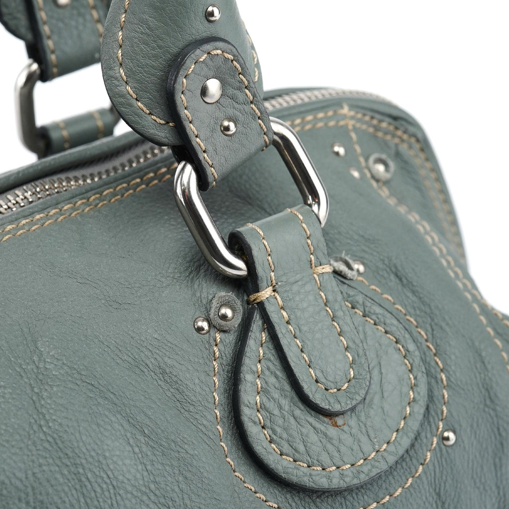 Gray Leather Paddington Shoulder Bag